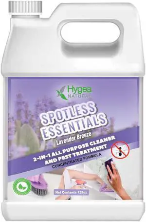 Spotless Essentials 2-in-1 Pest Spray & All purpose cleaner - Natural bed bugs spray, lice spray, ant spray - Safe for children and pets -clean surfaces Concentrated 128oz (Lavender Breeze)