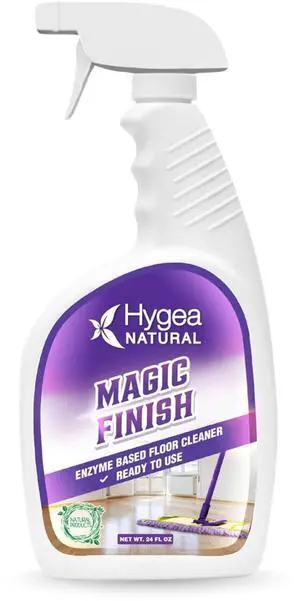 Hygea Natural Magic Finish Natural Enzyme-Based no rinse Floor Cleaner eats away grease buildup in tile and grout- Biodegradable formula (Ready to Use) 24 oz