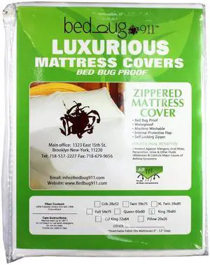 Hygea Natural Luxurious Mattress or Box Spring Cover - Bed Bug Allergen proof, Water Resistant Mattress Protector - Twin 39x75x7.5"