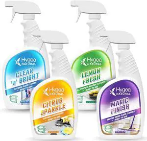 Natural Cleaning Starter Kit Natural Cleaning Starter Kit; includes Window, Degreaser, All Purpose and Tile Cleaner by Hygea Natural
