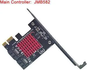 OIAGLH PCIe to 2 Ports SATA 3 III 3.0 6Gbps SSD Adapter PCI-e PCI Express x1 Controller Board Expansion Card Support x4 x6 x8 x16 Riser