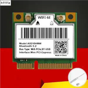 6E AX210HMW Mini PCIE Card For AX210 5374Mbps Bluetooth5.2 802.11ax 2.4G/5G/6G 6 AX210 Wireless Adapter 6E AX210HMW Mini PCIE Card For AX210 5374Mbps Bluetooth5.2 802.11ax 2.4G/5G/6G 6 AX210 Wireless Adapter
