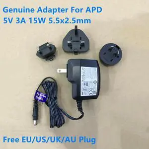 OIAGLH 5V 3A 15W WA-15I05R AC Adapter For APD Power Supply Charger 5.5x2.5mm