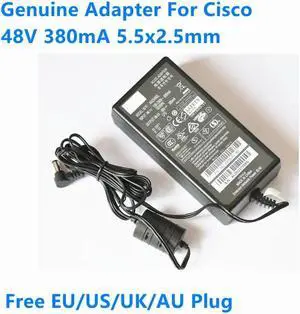 OIAGLH 48V 380mA 0.38A 5.5x2.5mm AA25480L ALD0227055N AC Adapter For AP1142N CAP2602E IP Phone Power Supply Charger
