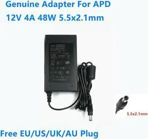 OIAGLH 12V 4A 48W 5.5x2.1mm APD DB-48A12 Power Supply AC Adapter For Monitor Charger