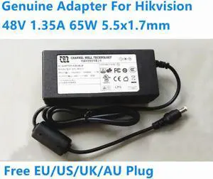OIAGLH 48V 1.35A 65W 5.5x1.7mm CWT KPL-065S-II Power Supply AC Adapter For  Video Recorder NVR POE Power Charger