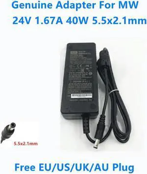 OIAGLH 24V 1.67A 40W 5.5x2.1mm GSM40A24 GSM40A24-P1J Power Supply AC Adapter For MW mean well Charger