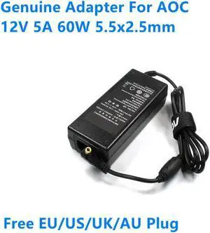 OIAGLH 12V 5A 60W 5.5x2.5mm GA60SC2-1205000 Power Supply AC Adapter For  Monitor Charger