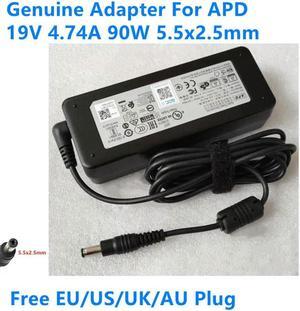 OIAGLH 19V 4.74A 90W 5.5x2.5mm APD DA-90J19 Power Supply AC Adapter For Monitor Laptop Charger