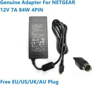 OIAGLH 12V 7A 84W 4PIN NU90-9120700-I2 332-10363-02 2ABP084F Power Supply AC Adapter For NETGEAR NAS RN 10400 Laptop Charger