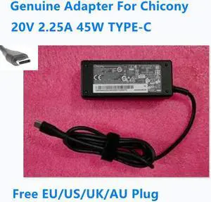 OIAGLH 5V 9V 12V 15V 3A 20V 2.25A 45W TYPE-C Chicony A18-045N1A A045RP05P A045RP14P Power Supply AC Adapter For Laptop Charger