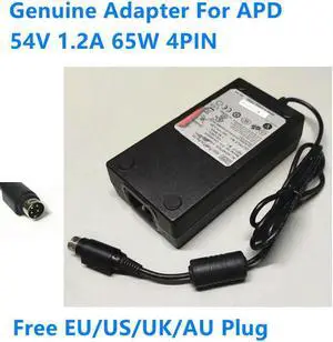 OIAGLH 54V 1.2A 65W 4PIN DA-65A54 AC Adapter For APD Power Supply Charger