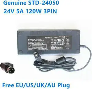 OIAGLH 24V 5A 120W 3PIN STD-24050 AC Adapter For TECH Power Supply Charger