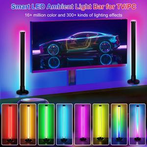 LED Gaming Light Bars, RGB Smart LED Lamps with Multi-Modes & Timer, Music Sync, Voice Activated, Ambient TV Backlight for Gaming, Movies, PC, TV, Room Decoration 4 Packs