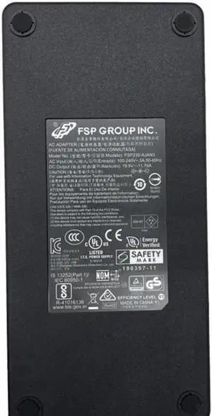 FSP FSP230-AJAN3 AC Adapter 19.5V 11.79A 230W For GALLERIA GCR2070RGF-QC-B GCR1660TGF-QC-G AOC AG353UCG MONITOR Charger