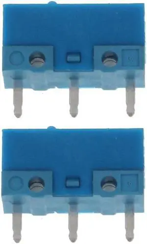2Pcs HUANO-Blue Dot Blue Shell 0.74N Mouse Micro Switch Gold Alloy Contacts 50 Millions Lifetime