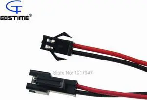10 Pairs 2-Pin SM Plug Connector Cable Wire Male + Female 10 of Each Connector 10CM