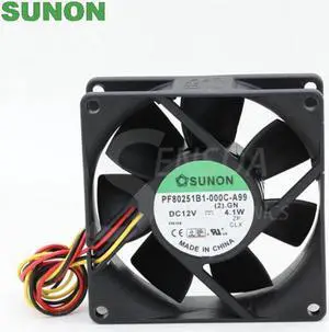 For Sunon PF80251B1-000C-A99 8CM 80mm 8cm DC 12V 4.1W chassis power supply axial cooling fans For Sunon PF80251B1-000C-A99 8CM 80mm 8cm DC 12V 4.1W chassis power supply axial cooling fans