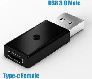 USB 3.0 Male to USB 3.1 Type C Female Data Converter USB 3.0 to USB-C Female Adapter Port for Laptop Phone Black Converter