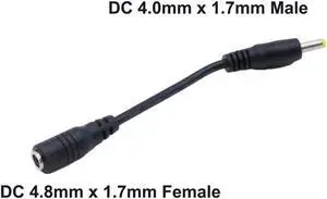 1Pc CCTV DC Power Plug 4.0mm x 1.7mm Male To 4.8mm x 1.7mm Female Jack Extension Connector Cable Cord