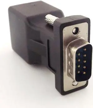 1pcs DB9 RS232 Male to RJ45 Female Extender Connector CAT5 5e Network Cable Adapter