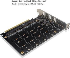 PCIE 4-Port M.2 NVEM SSD Expansion Card Computer Motherboard Solid State Drive Expansion Card
