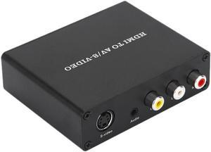 1080P HDMI to AV/S-Video Adapter RCA TV HD Converter Support TV TV Box Laptop(EU Plug)