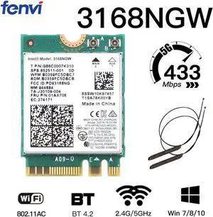 Dual band Wireless 600Mbps Wireless Network Wi-fi Card Wifi Receiver Intel 3168 AC 3168NGW NGFF M.2 802.11ac For Bluetooth 4.2