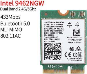 Dual Band 433Mbps Wireless For Intel AC 9462 9462NGW NGFF Key E Wifi Card 9462AC 8020.11ac Bluetooth 5.0 Laptop Windows 10