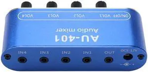 Stereo Mixer (4 Input ,1 Output ) Individually Controls Board DIY Headphones Amplifier Case DC12V