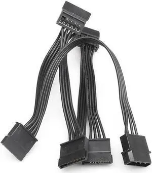 4 Pin Molex Male to 5 x 15 Pin SATA Female Power Cable Adapter For Multiple HDD