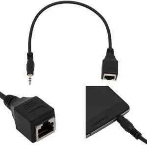 3.5mm Male Jack TRS Audio Cable To RJ45 Socket Ethernet Adapter Wire 1pc