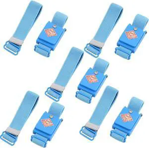 5 Pcs Blue Anti Static ESD Discharge Cordless Wrist Strap Band