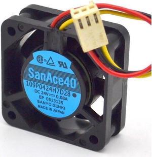 40MM Cooling 109P0424H7D28 24V 0.08A 4015 3 Wires 3 Pins Fanuc Fan