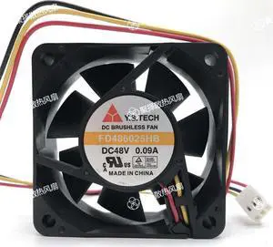 60mm Inverter Cooling FD486025HB 48V 0.11A 3 Wires 3 Pins 6CM Case Fan