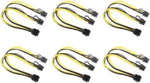 6PCS PCIE 8 Pin To Dual 8 (6+2) Pin Cable Graphic Card Adapter Power Supply Cable PCI-Express Cable Splitter Cable