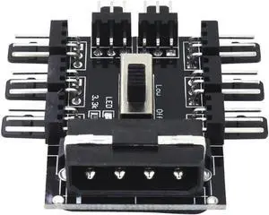 hot-PC 1 to 8 4Pin Molex Cooler Cooling Fan Hub Splitter Cable PWM 3Pin Power Supply Speed Controller Adapter For PC Mining
