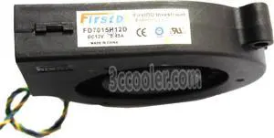 FirstD FD7015H12D 12V 0.43A 4 Wires 4 Pins Connector Blower Fan