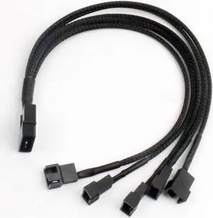 30cm 4pin IDE Molex to 4-Port Black Sleeved Cooler Cooling 3Pin 4Pin Fan Splitter Power Cable Environmental Connector Cables