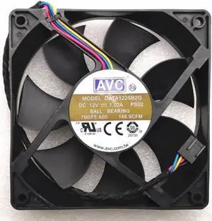 DATA1225B2G PS02 For AVC 12025 120mm Fan Double Ball 4-Wire 12V 1.02A 4300RPM 148.9CFM cooling fan