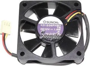 Sunon 60*15MM KD1206PHB2 12V 1.9W 3 wires 3 pins 6cm case fan cpu cooler