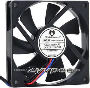 Motors 80*15MM C8015X12BPLP2 DC12V 0.55A 3 wires 3 pins CPU ATX case fan