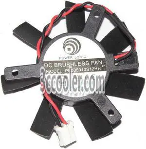 power logic PLD05010S12HH 12V 0.25A 2 wires 2 pins vga fan