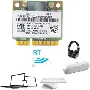 Dual Band Wireless PCI Express Network Adapter 2.4GHz + 5GHz Dual Band, AR5B22 Mini PCI-E Card with Bluetooth-com 4.0
