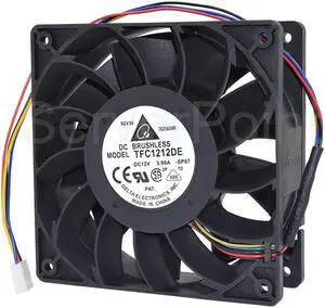 TFC1212DE DC12V 3.90A 12CM 5200RPM 252CFM 4 Pins Cooler For Bitcoin Miner Powerful Server Case AXIAL Cooling Fan TFC1212DE DC12V 3.90A 12CM 5200RPM 252CFM 4 Pins Cooler For Bitcoin Miner Powerful Server Case AXIAL Cooling Fan
