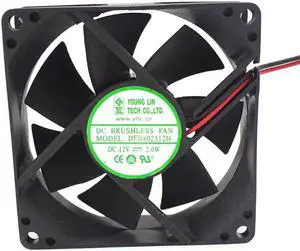 DFB802512H 80*25mm DC 12V 2.0W 2 wires 2 pins 8cm case fan