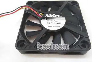 NIDEC D06X-12TH DC12V 0.19A 6CM 6010 Dual Balls bearing 3 Wires 3 Pins Connector DC Fan. Case fan