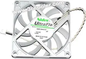 NIDEC 8010 12V 0.25A 8CM U80R12MUA-57 Ultral-thin DC Cooling fan with 2 Wires 2pins