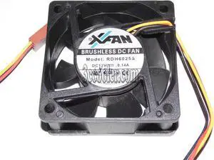 XFan 60*25mm RDH6025S 12V 0.14A 3 wires 3 pins 6CM Case fan cpu cooler