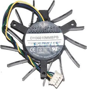 EVERFLOW T127010BH DY06010MMBPB 12V 0.25A 4 wires 4 pins black frameless vga fan graphics card cooler